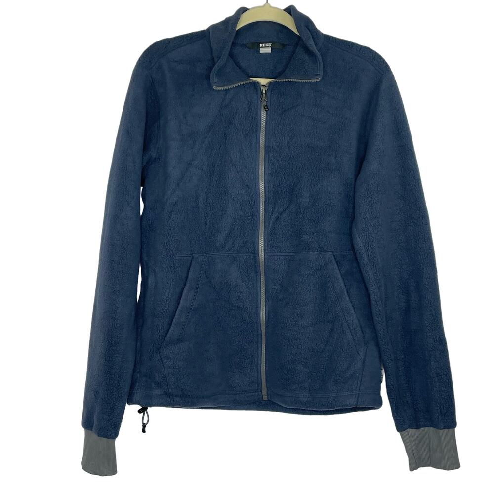 REI CO-OP blue full zip fleece sweater Men's size Small